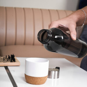 RPET BOTTLE – 880ml Eco-Friendly Recycled Bottle with Silver Lid and Silicone Handle