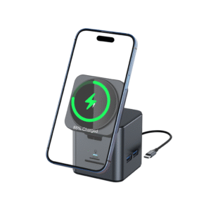 8n1 HUB – Gunmetal Multi-Port Charging Hub with Integrated MagSafe Wireless Charging & 100W Type-C Power