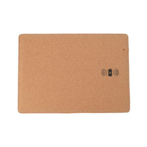 KHAKI - Cork Mousepad with Wireless Charger Cream