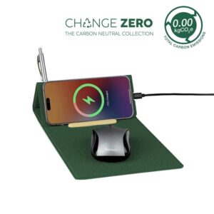 BLACE - CHANGE ZERO Recycled PU 15W Wireless Mousepad & Desk Organizer Green
