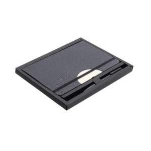 BUNDE - Set of A5 Notebook and Pen with Bamboo Element Black