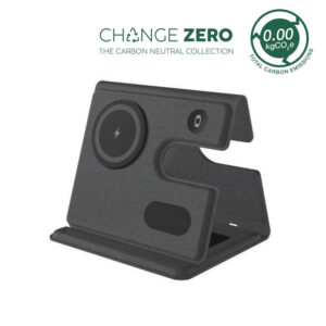 PLANA - CHANGE ZERO Recycled 3-in-1 Wireless Charger Station Black