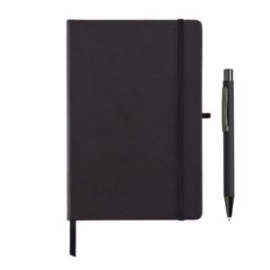 BORNA - Giftology A5 Hard Cover Notebook and Pen Set Black