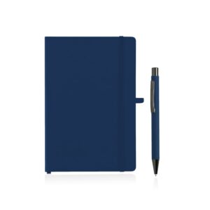 BORNA - Giftology A5 Hard Cover Notebook and Pen Set Navy Blue