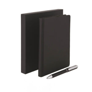 TOMAR - SANTHOME Set Of PU Thermo Notebook And Pen Black