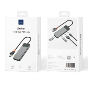 WiWU Linker 431C Type C Hub Laptop Adapter with USB C USB ports Multiple Function Docking Station for Macbook