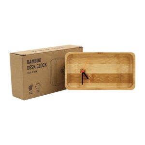 Eco-Friendly Rectangular Bamboo Desk Clock