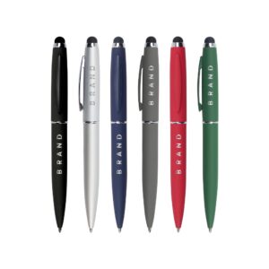Stylus Metal Pens Rubberized & Twist-action