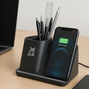 Desktop Pen Holder with 5W Wireless Charger