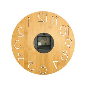 Round Bamboo Wall Clock, 28 cm Dia, Type Analog