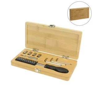 Tool Set in Bamboo Box with Silver Lock 1