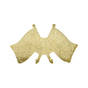 Twin Flag Metal Badges Golden Imprint Your Country Flag