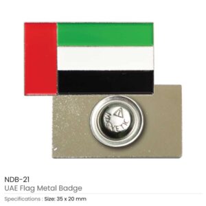 UAE Flag Metal Badges Rectangle
