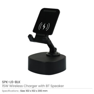 Wireless Fast Charger 15W with BT Speaker and RGB LED Logo