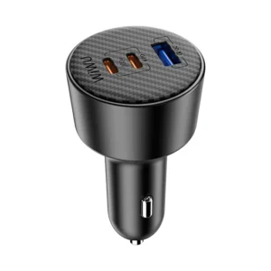 WiWU Wi‑CC026 200W Triple‑Port Car Charger USB‑C PD PPS Metal Body Smart Safety Power Adapter
